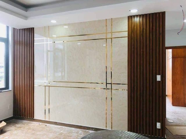 Dự án thi công tấm PVC vân đá hoàn thiện cho không gian sang trọng nhà bác Thu - Hà Nội