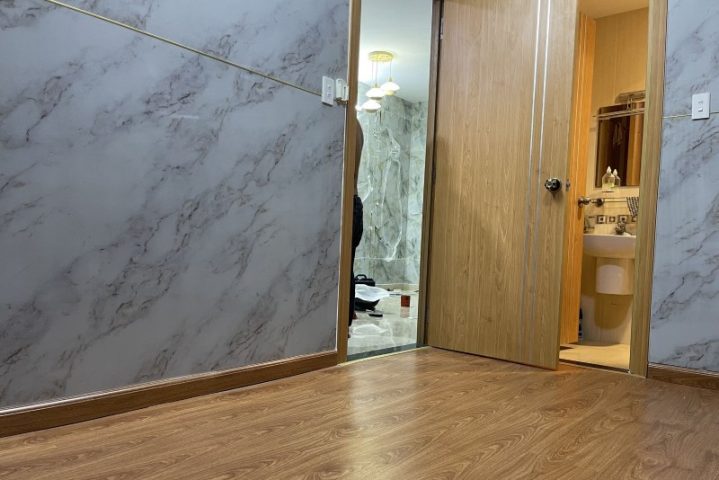 Dự án thi công tấm PVC vân đá hoàn thiện cho không gian sang trọng nhà bác Thu - Hà Nội