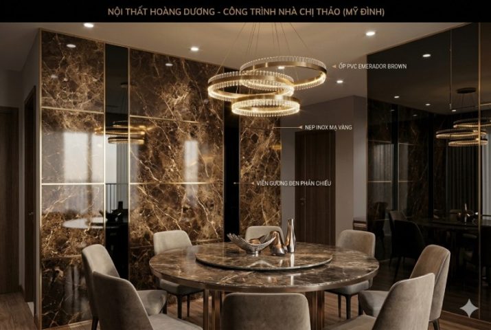 Biến không gian bếp thành nơi "Giữ Lửa" Thượng Lưu – Bàn giao vách pvc phòng ăn nhà chị Thảo (Mỹ Đình)